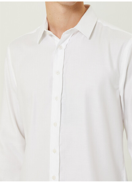 Men's White Classic Collar Slim Fit Shirt - 12