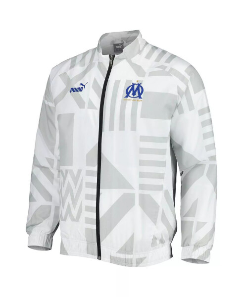 Men's White Olympique Marseille Pre-Match Raglan Full-Zip Training Jacket White - 3