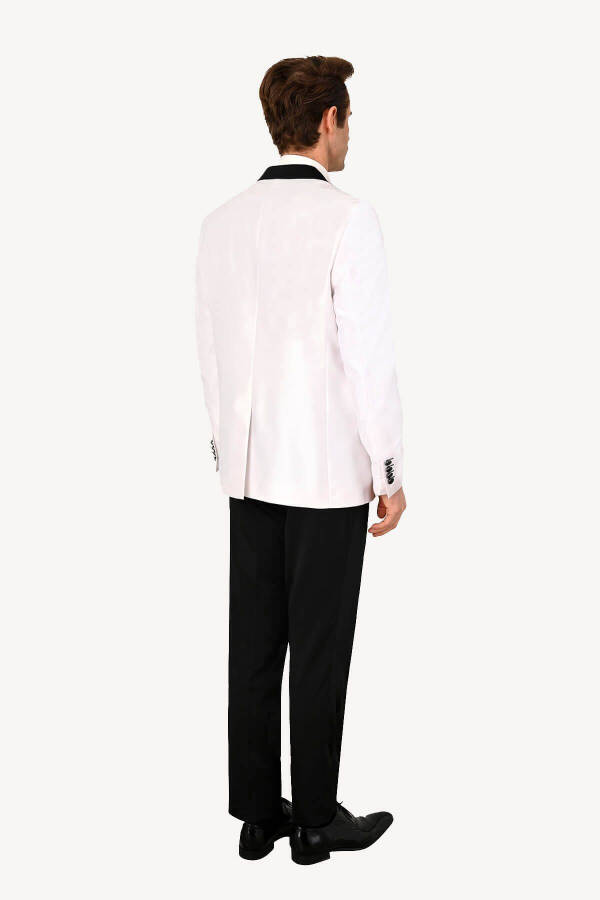 Men's White Shawl Collar Slim Fit Tuxedo - 10