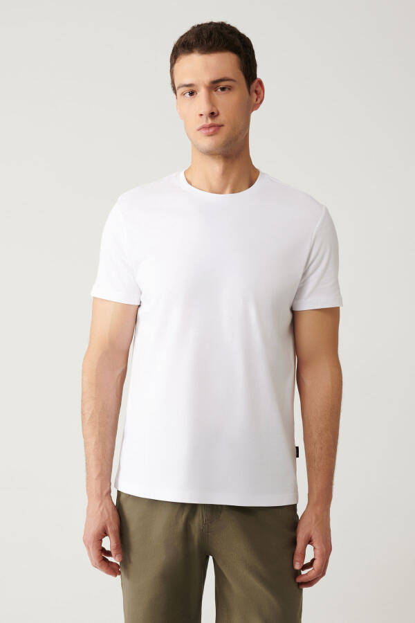 Men's White T-shirt 2 Pack 100% Cotton Crew Neck Regular Fit E001012 - 10