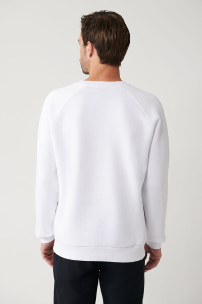 Men's White Unisex Sweatshirt - 4