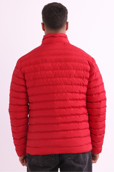 Men's Windproof Portable Bag Warm Keeping Fiber Filled Lightweight Inflatable Red Jacket - 15