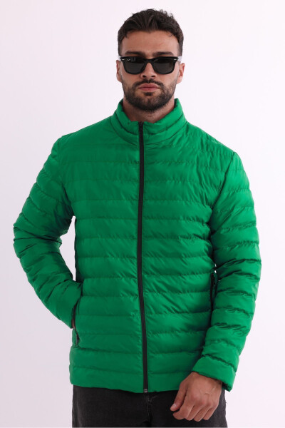 Men's Windproof Portable Bag Warm Keeping Fiber Filled Lightweight Puffy Green Jacket - 11