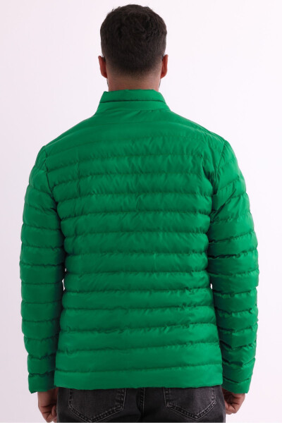 Men's Windproof Portable Bag Warm Keeping Fiber Filled Lightweight Puffy Green Jacket - 15