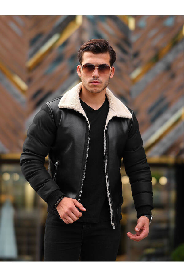 Men's Winter Jacket with Fur Lining, Water and Cold Resistant, Puffy Sleeve - 14