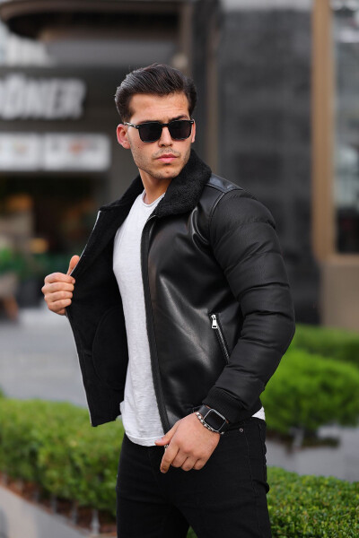 Men's Winter Jacket with Fur Lining, Waterproof and Cold-Proof, Puffy Sleeves - 5