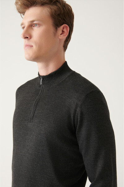 Men's Wool Blend Knit Sweater - 7