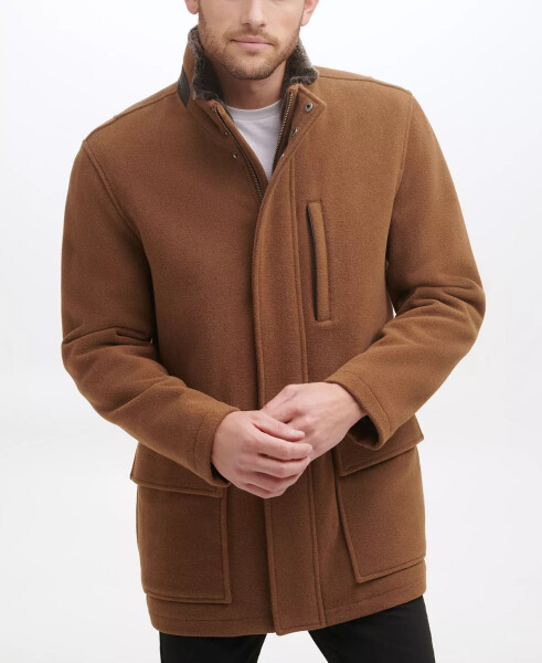 Men's Wool Plush Car Coat Camel - 3