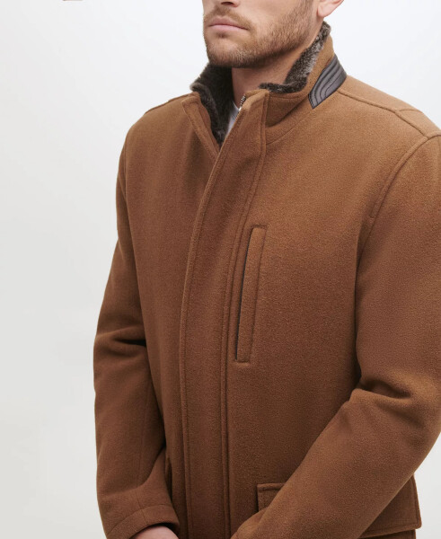 Men's Wool Plush Car Coat Camel - 4