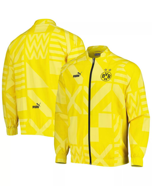 Men's Yellow Borussia Dortmund Pre-Match Raglan Full-Zip Training Jacket Yellow - 4