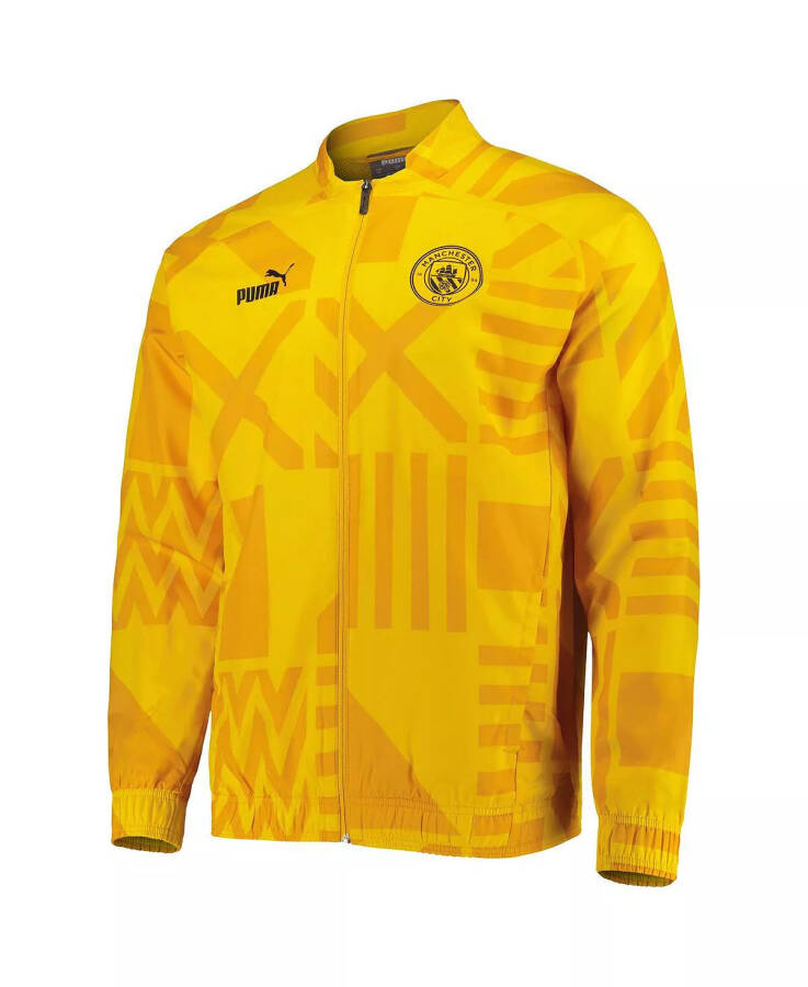 Men's Yellow Manchester City Pre-Match Raglan Full-Zip Training Jacket Yellow - 3