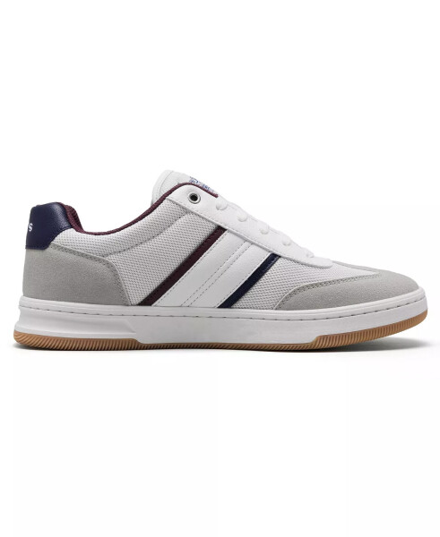 Men's Zane Low-Top Athletic Lace Up Sneakers White, Navy, Burgundy - 2