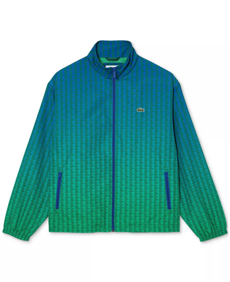 Men's Zip-Front Geo Pattern Jacket Cobalt/calathea-roquette - 1