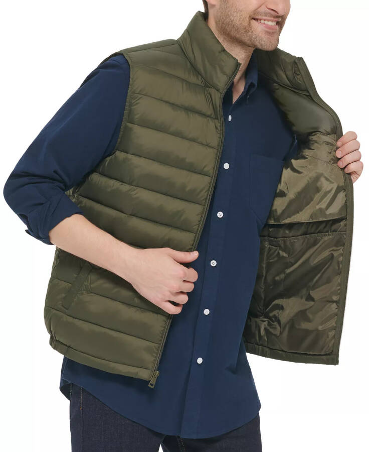 Men's Zip-Front Puffer Vest Army Green - 5