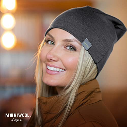 MERIWOOL Unisex Merino Wool Cuff Beanie Winter Hat for Men and Women - 3