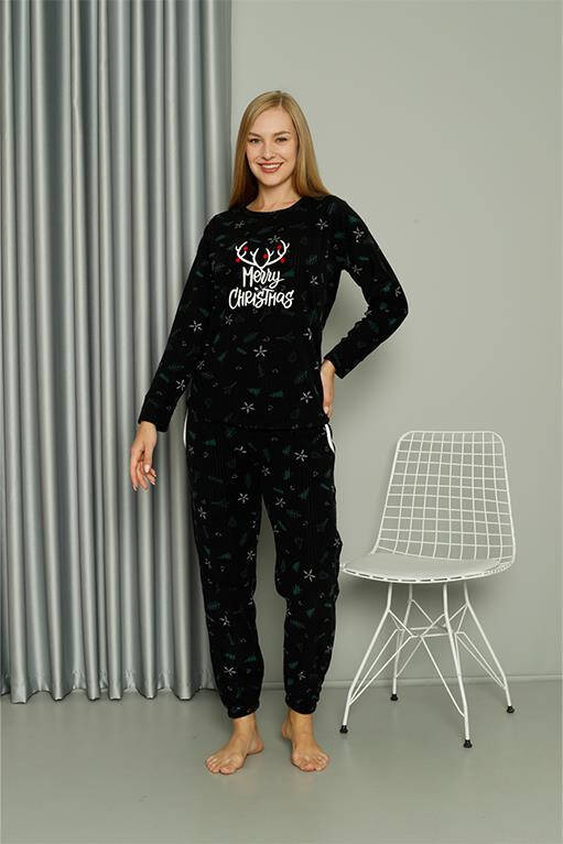 Merry Christmas Welsoft Polar Kadın Pijama Takımı 8514 - 9