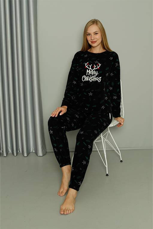 Merry Christmas Welsoft Polar Kadın Pijama Takımı 8514 - 11