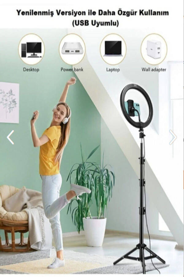 Metallic Tripod Professional 5500k Led Youtuber Photography Video Shooting Phone Holder Tripod Single Leg - 2