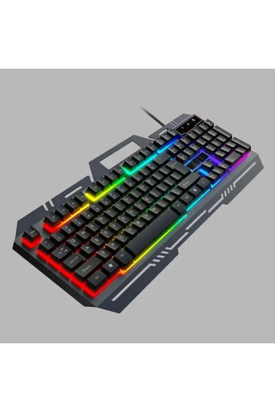 Металлический корпус Rgb 2в1 Игрок Игровой Механический Тактильный Проводной Турецкий Q Клавиатура И Rgb Мышь Набор Blic Bkb9 - 8