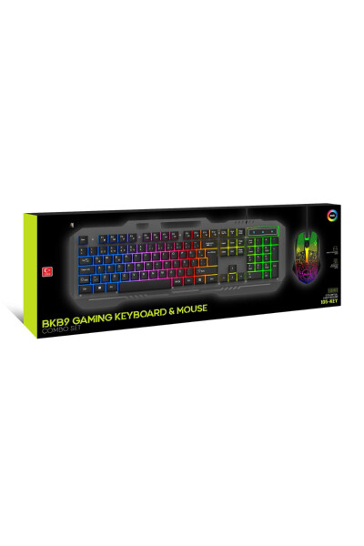 Металлический корпус Rgb 2в1 Игрок Игровой Механический Тактильный Проводной Турецкий Q Клавиатура И Rgb Мышь Набор Blic Bkb9 - 16