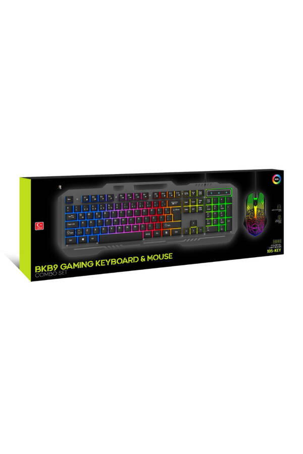 Металлический корпус Rgb 2в1 Игрок Игровой Механический Тактильный Проводной Турецкий Q Клавиатура И Rgb Мышь Набор Blic Bkb9 - 16