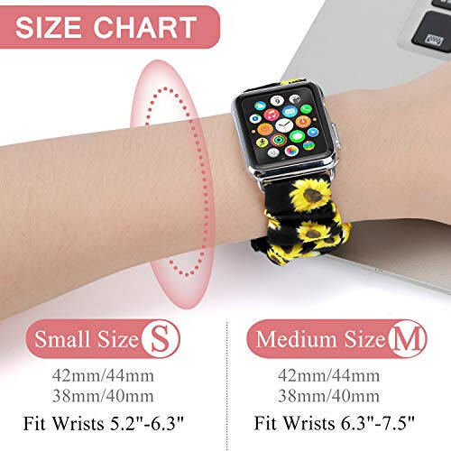 MEULOT Ayollar uchun Apple Watch bantlari bilan mos keladigan Scrunchie soat bantlari 8 7 6 5 4 3 2 1 SE seriyasi, iWatch bantlari uchun yumshoq elastik almashtirish bilaguzuk 38mm 40mm 41mm 42mm 44mm 45mm - 3