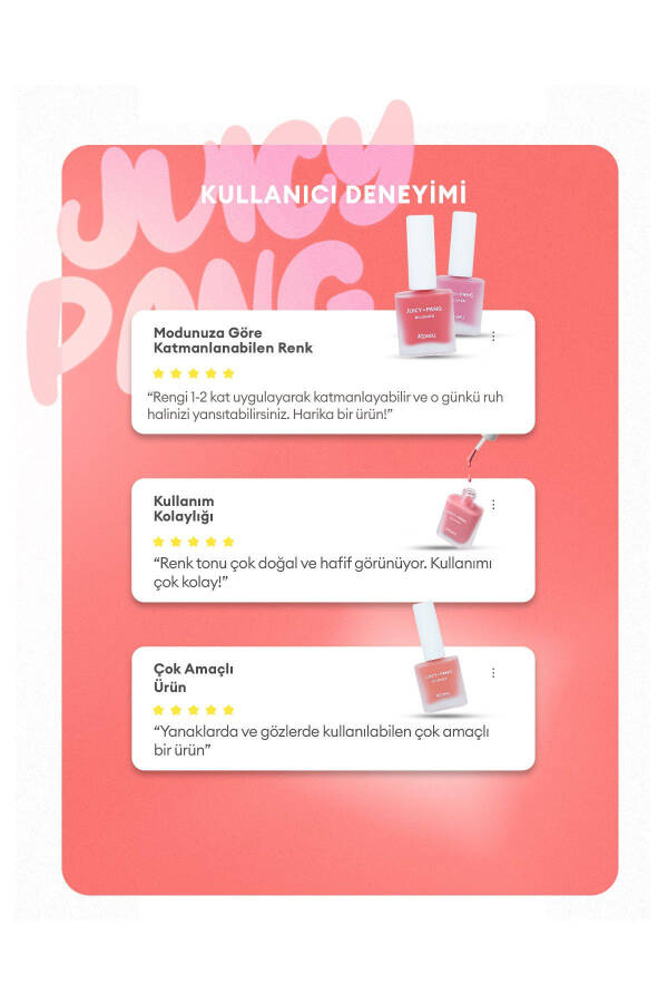 Meyve Kokulu Sedefli Kalıcı Likit Allık Juicy-pang Water Blusher Shimmer (SPK01) - 7