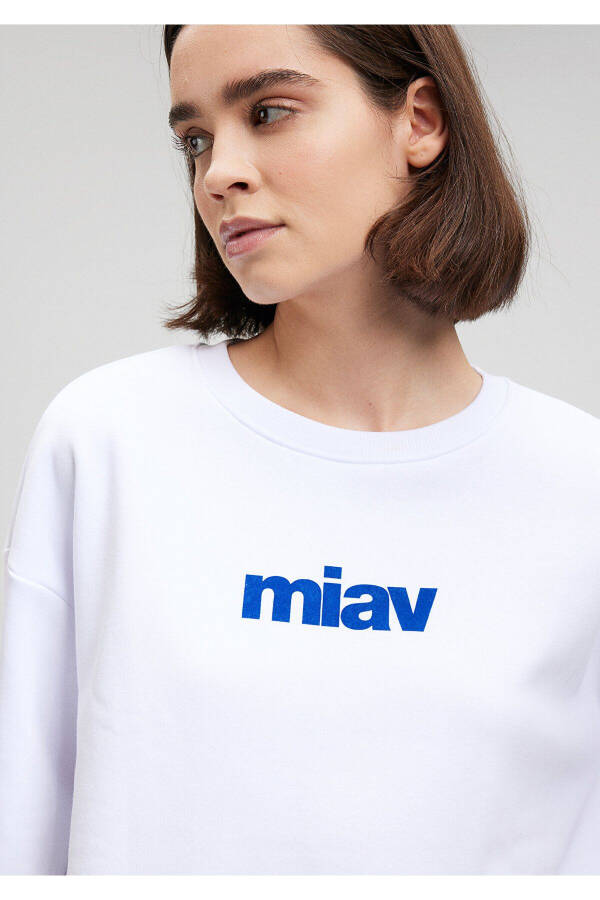 Miav Baskılı Beyaz Sweatshirt 1610964-620 - 19