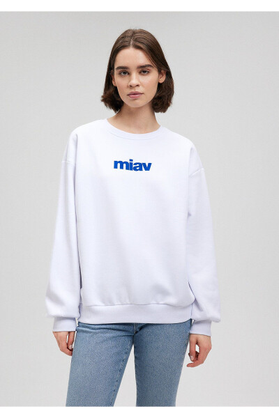 Miav Baskılı Beyaz Sweatshirt 1610964-620 - 22