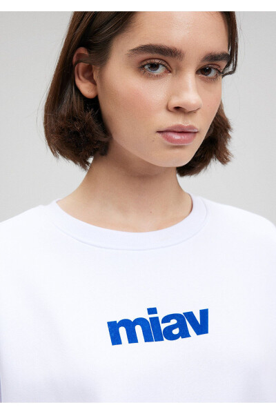 Miav Baskılı Beyaz Sweatshirt 1610964-620 - 24