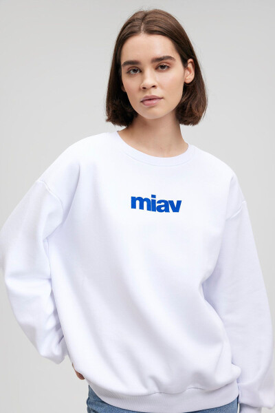 Miav Baskılı Beyaz Sweatshirt 1610964-620 - 14