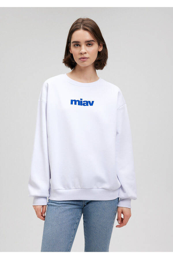 Miav Baskılı Beyaz Sweatshirt 1610964-620 - 16