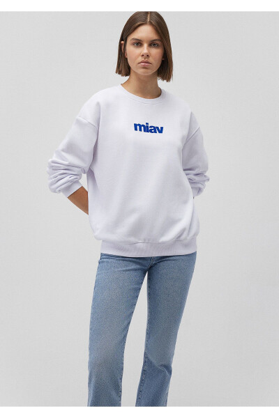 Miav Baskılı Beyaz Sweatshirt 1610964-620 - 7