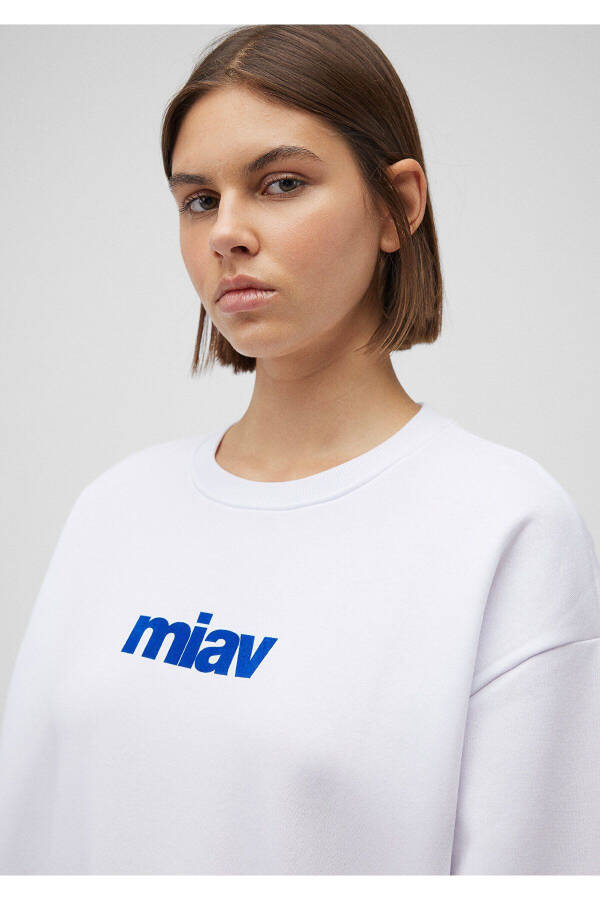 Miav Baskılı Beyaz Sweatshirt 1610964-620 - 11