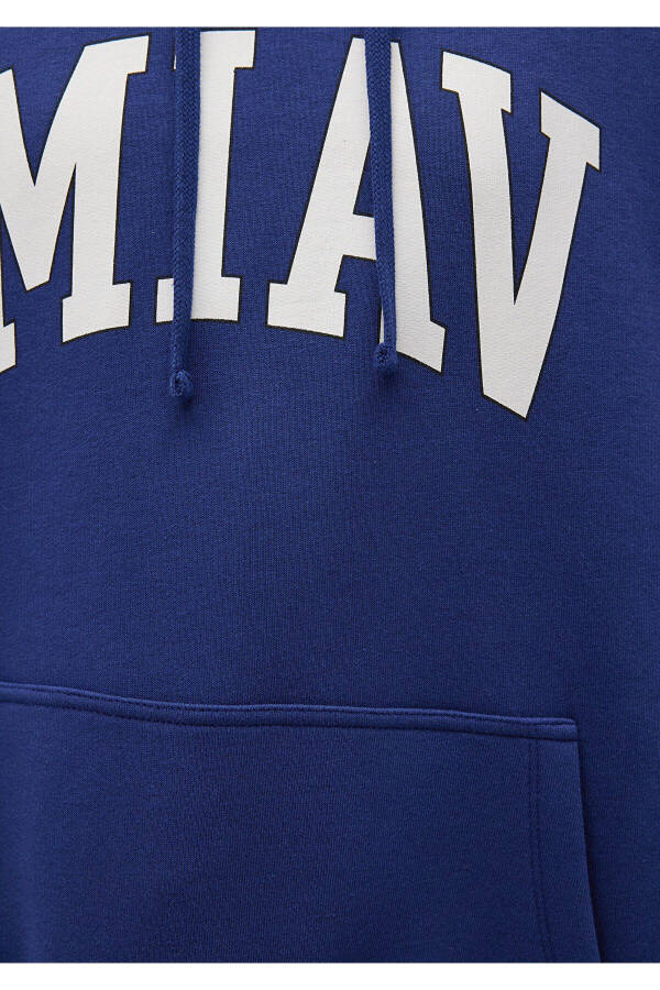 Miav Baskılı Kapüşonlu Mavi Sweatshirt 1S10131-70722 - 26