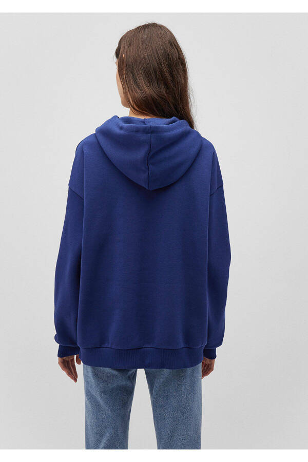 Miav Printed Hooded Blue Sweatshirt 1S10131-70722 - 24