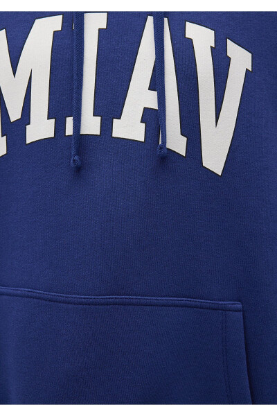 Miav Printed Hooded Blue Sweatshirt 1S10131-70722 - 20