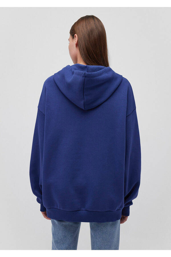 Miav Printed Hooded Blue Sweatshirt 1S10131-70722 - 4