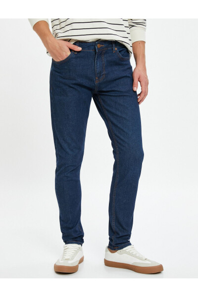 Michael Jean 4wam40250nd marka koyu indigo erkek jean pantolonu. - 2