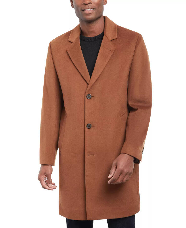 Michael Kors Men's Madison Wool Blend Modern-Fit Overcoat Brown - 3