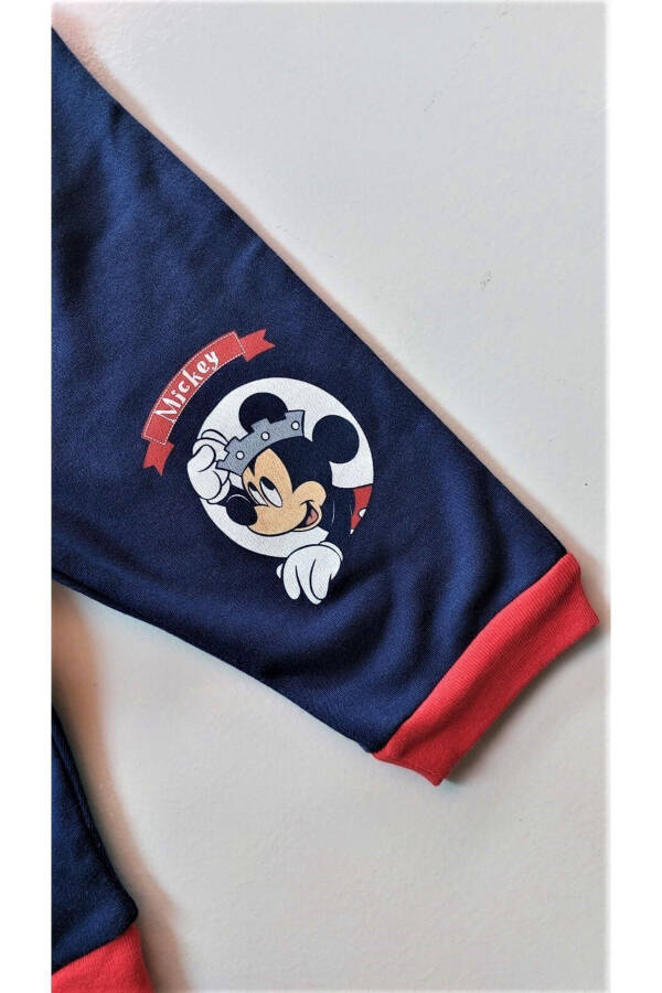 Mickey Mouse Baby Boy 100% Cotton Ribbed Navy Blue Pants - 22