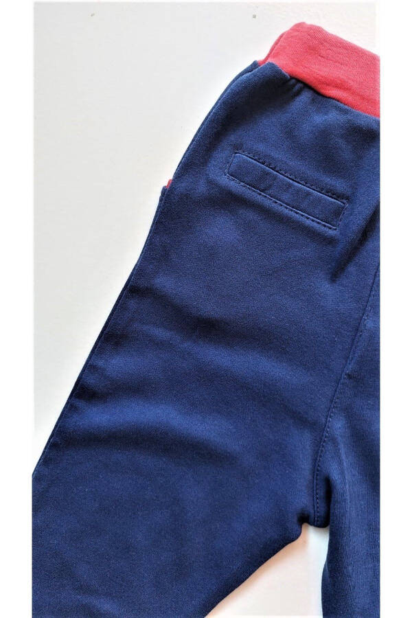 Mickey Mouse Baby Boy 100% Cotton Ribbed Navy Blue Pants - 24