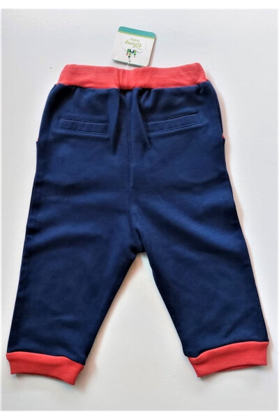 Mickey Mouse Baby Boy 100% Cotton Ribbed Navy Blue Pants - 25