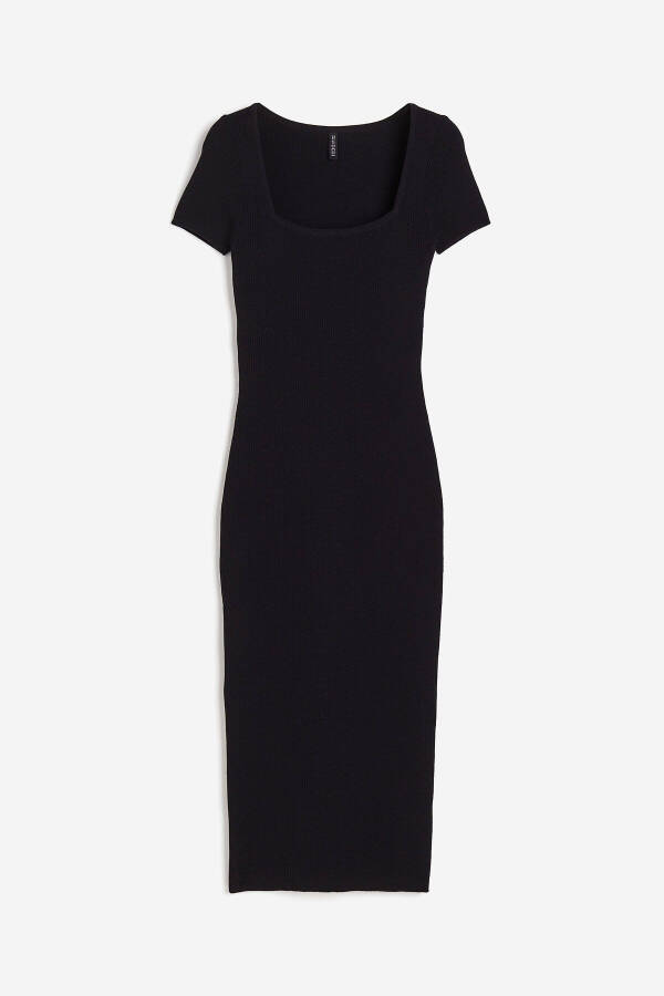 Midi dress with elastic waist - 3