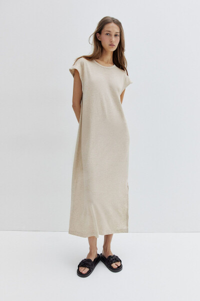 Midi dress with linen blend - 2