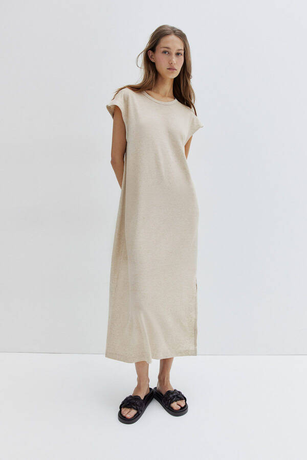 Midi dress with linen blend - 2