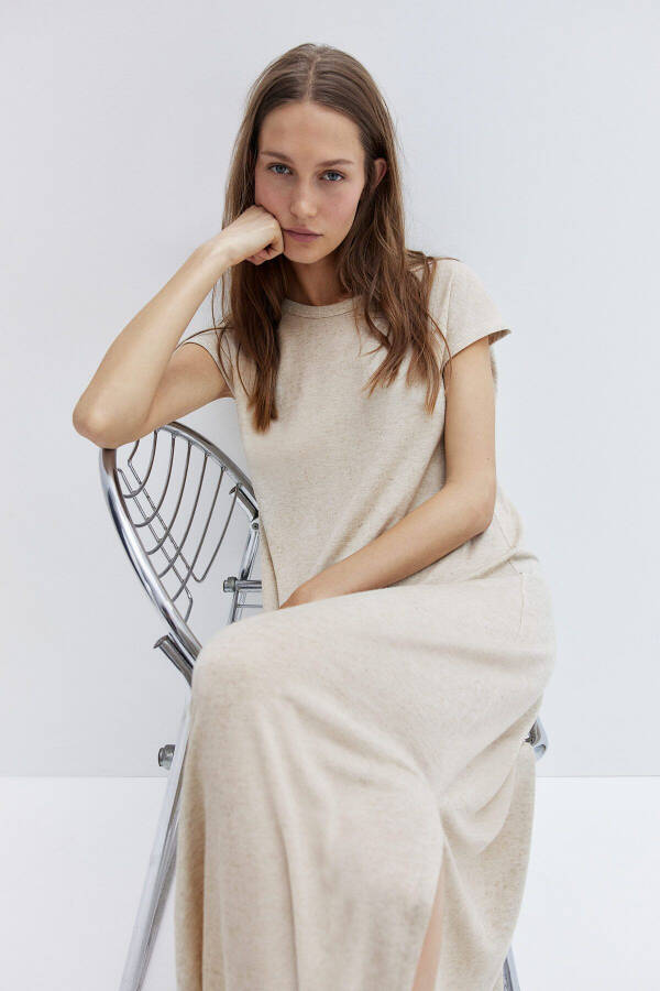 Midi dress with linen blend - 3