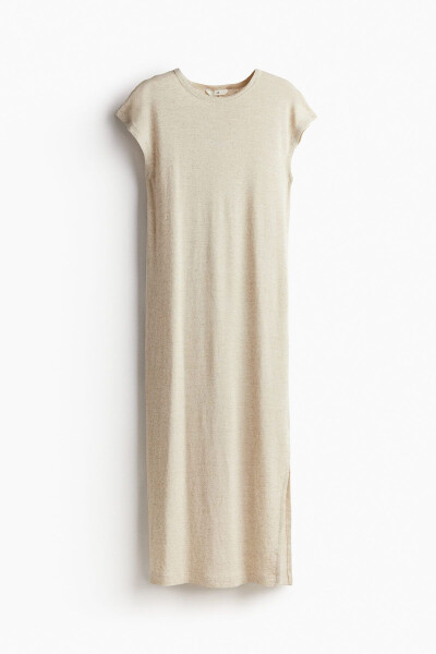 Midi dress with linen blend - 5