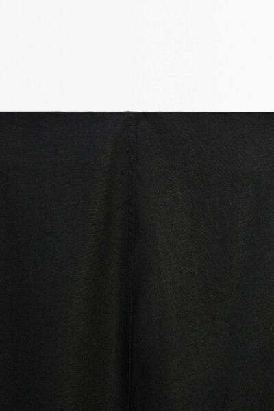 Midi skirt with stitch detailing, made of 100% linen. - 7