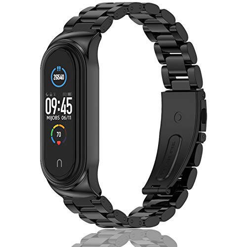 MIJOBS Mi Band 7 Mi Band 6 Tasmasi Xiaomi Mi Band 5 4 3 uchun, Zanglamaydigan Po'lat Soat Tasmasi Metall O'rnini Bosadigan Bilaguzuk Bilaguzuk Mi Smart Band 5 uchun - 1